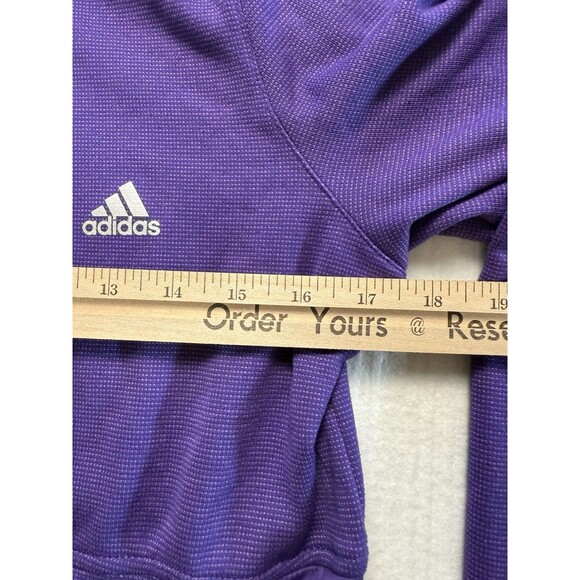 Adidas Women’s ClimaWarm Hoodie Purple Half Zip Pullover Jacket Size M - Picture 3 of 10